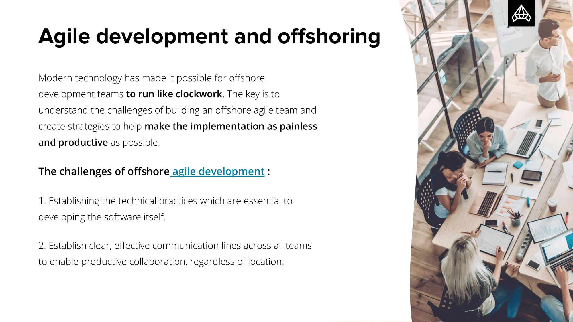 Sviluppo agile - Le sfide dello sviluppo agile di offshoring media 4