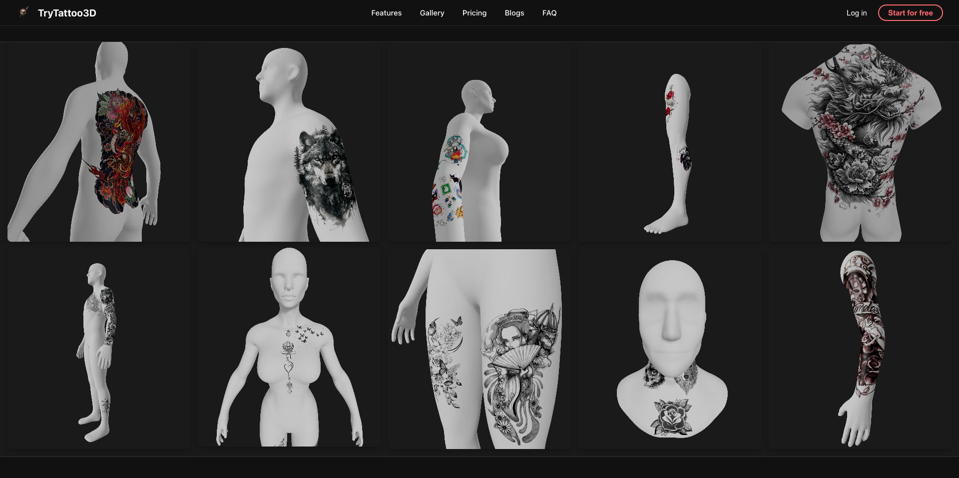 문신 3D를 시도하십시오 - 3D 모델에서 문신 디자인을 참조하십시오. 미디어 3