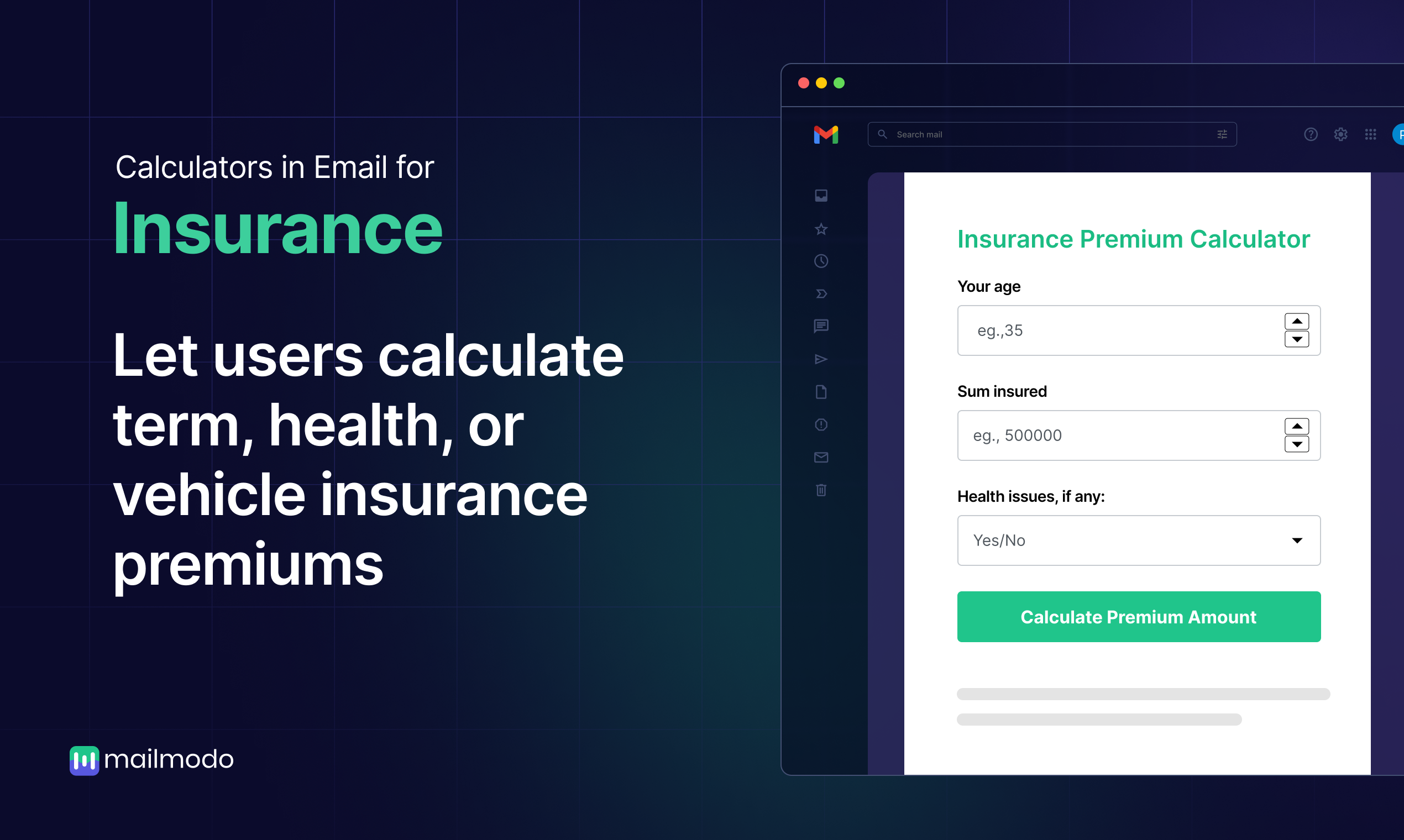 Mídia 2 de Calculadoras no email - Deixe os clientes calcular e decidirem em e -mail