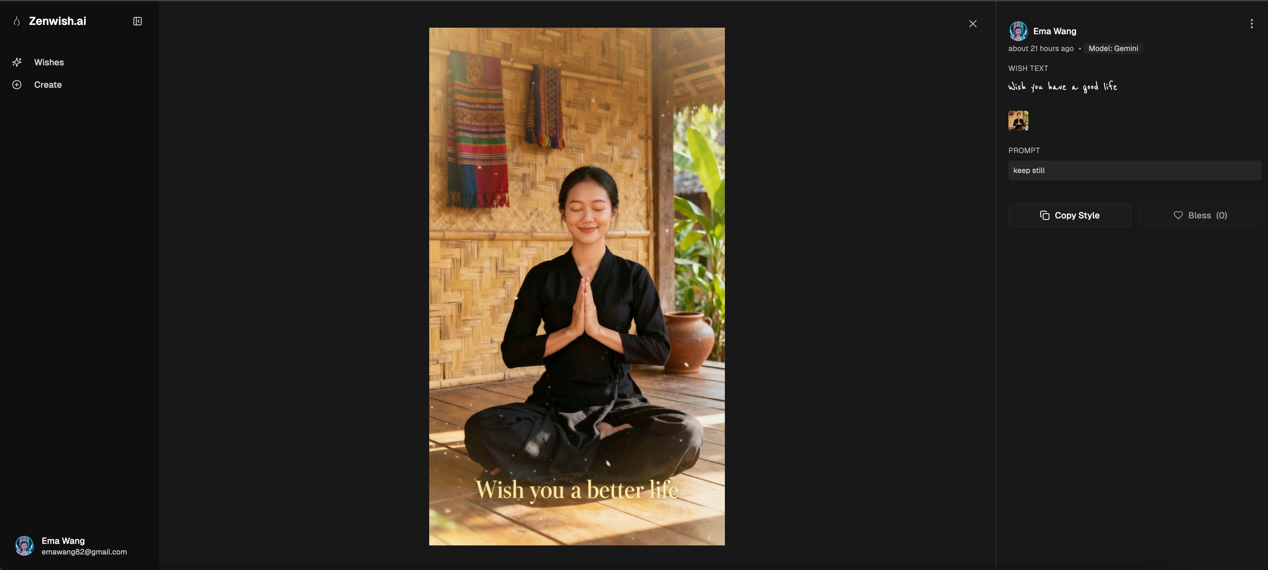 Média Zenwish.ai Wishing Wall - Faites un souhait, envoyez une bénédiction.Un outil de rituel Ai conscient. 4