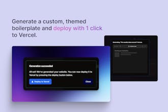 洗練された美学を用いたアプリのテーマ付きのTailwindとShadcn UIを披露する視覚的に魅力的なウェブサイトインターフェース。