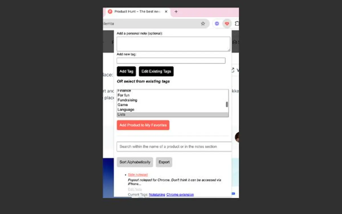 Product Hunt Favorites