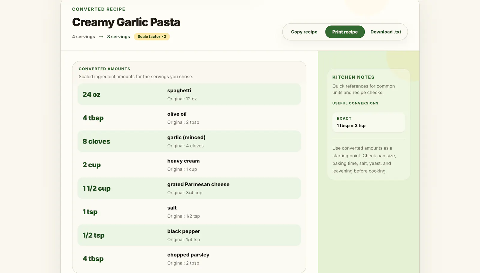 Recipe Converter screenshot 4