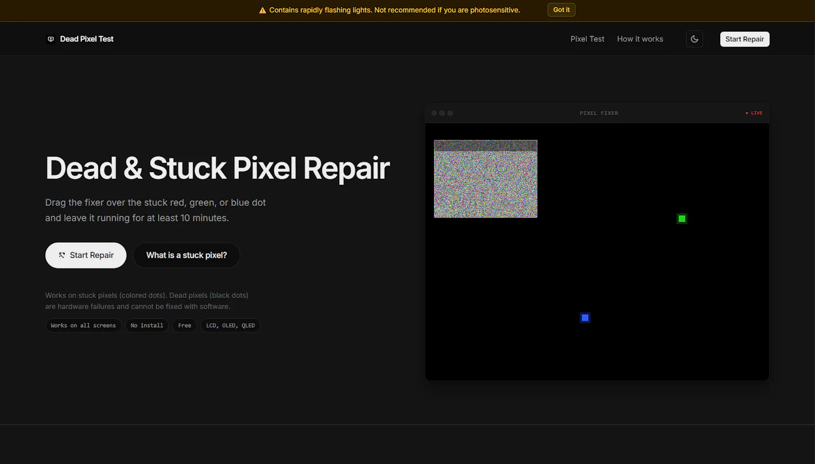 Dead Pixel Test and Fix screenshot 2