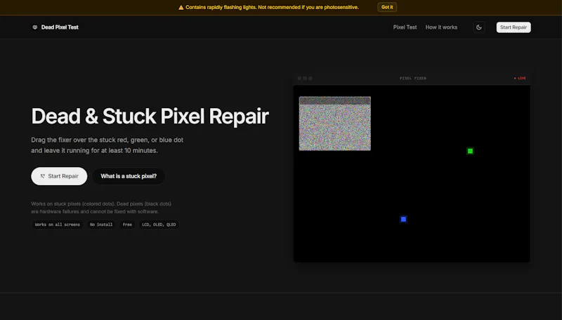 Dead Pixel Test and Fix screenshot 2