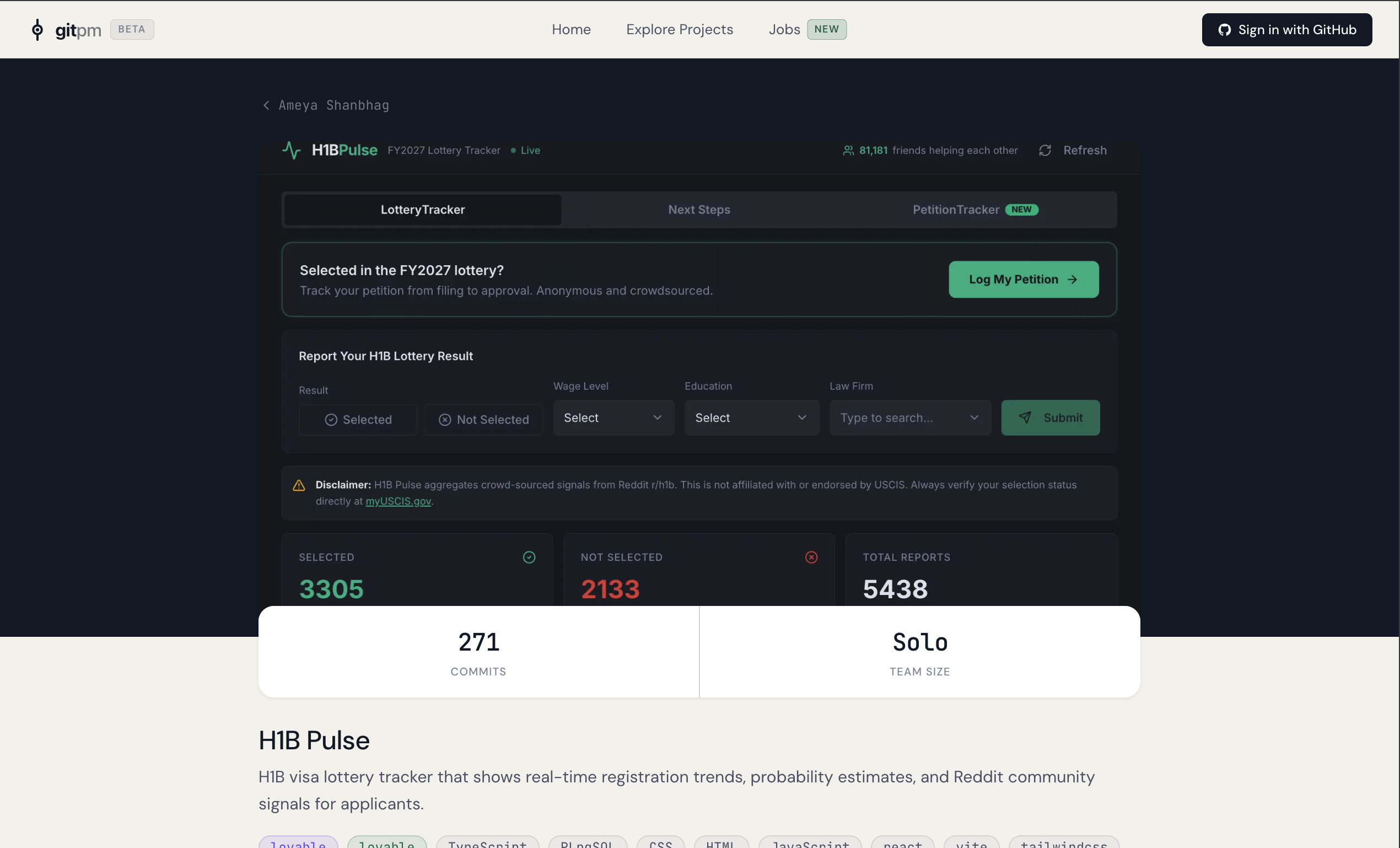 GitPM: The portfolio for PMs who ship gallery image