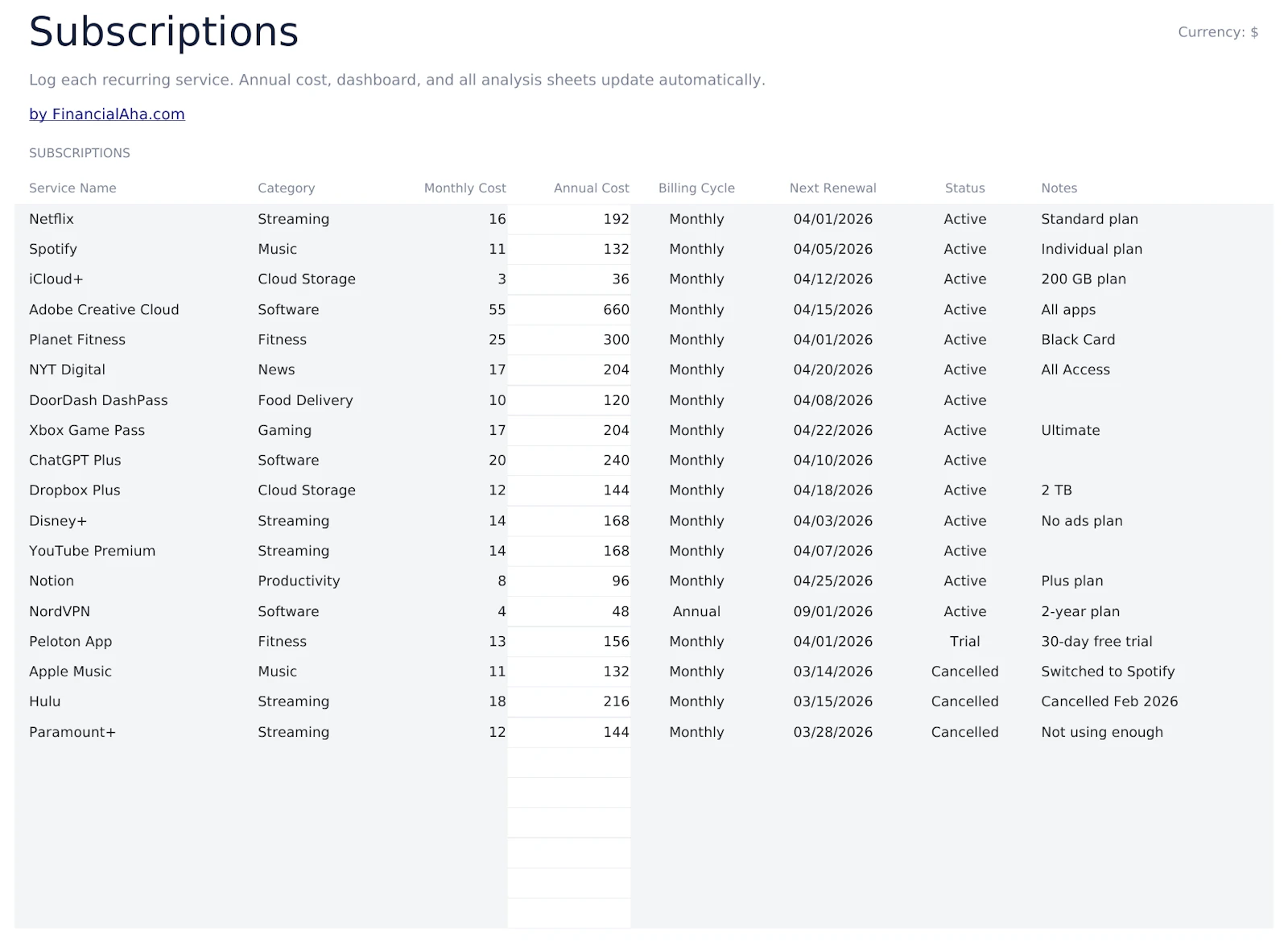 FinancialAha! Ultimate Spreadsheets screenshot 42