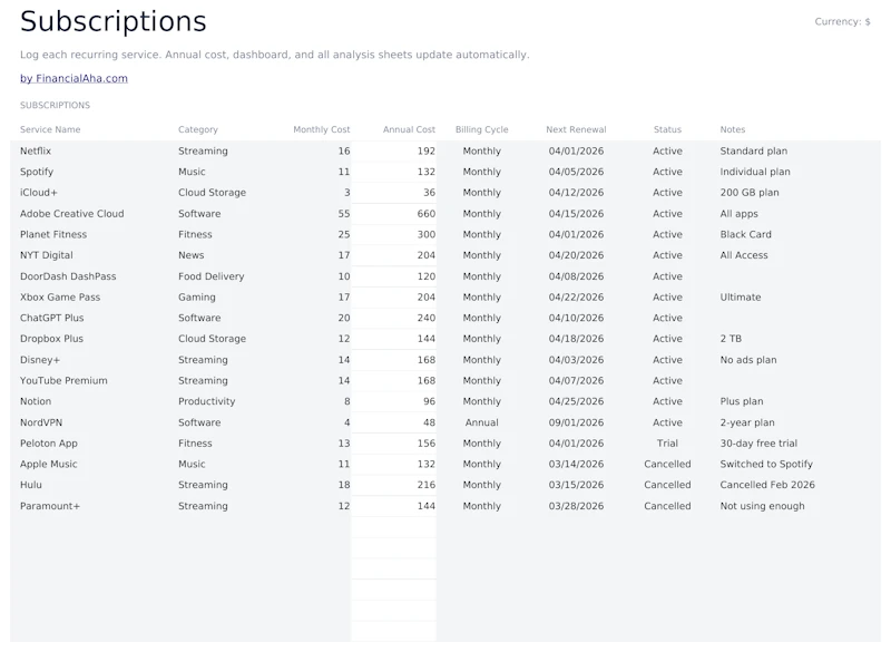 FinancialAha! Ultimate Spreadsheets screenshot 42