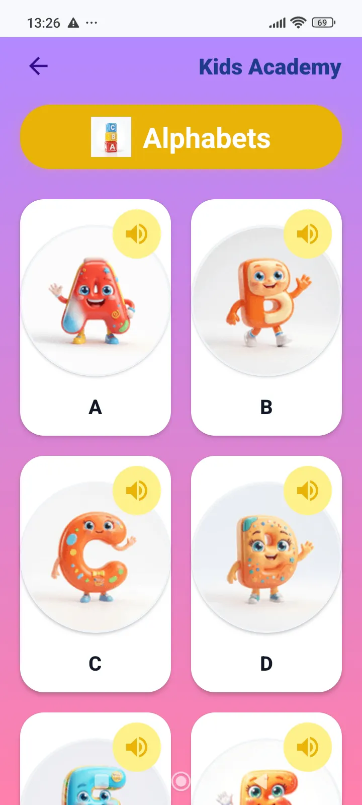 Kids learning app gallery image