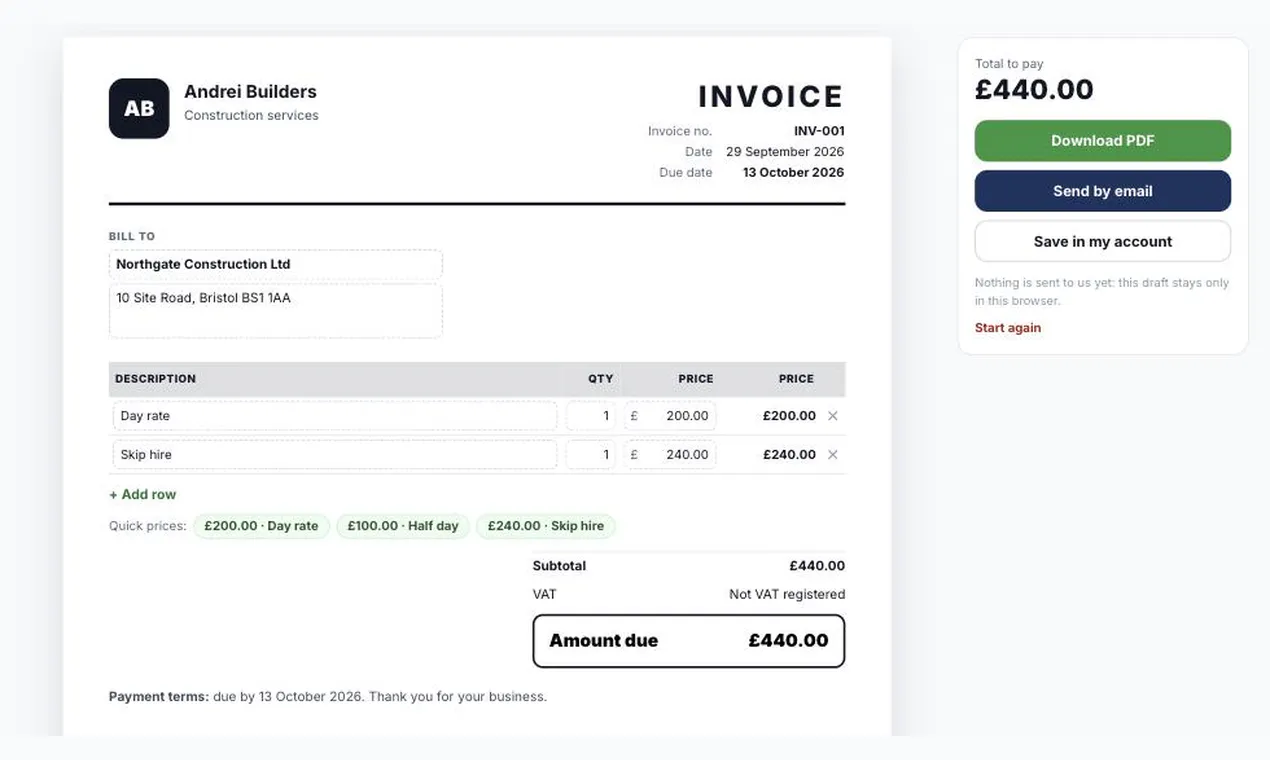 TaxEase UK Invoice Maker gallery image