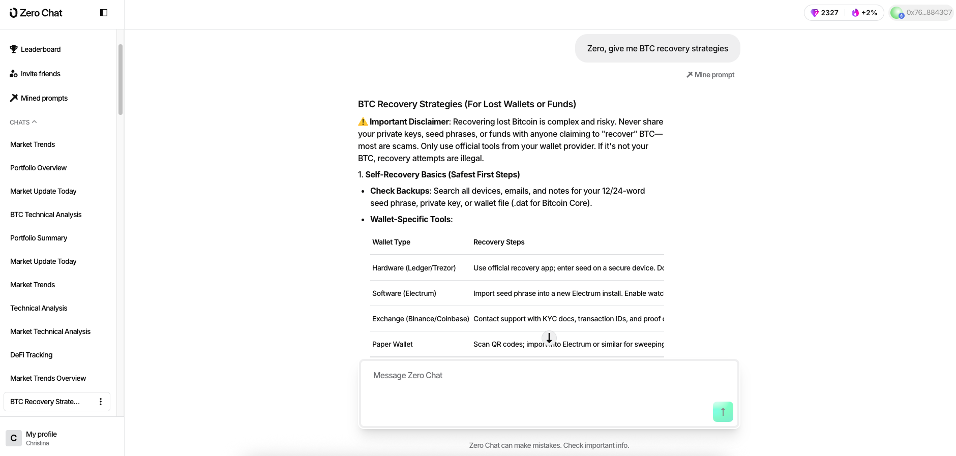 Zero Chat - The Web3 intelligence layer gallery image