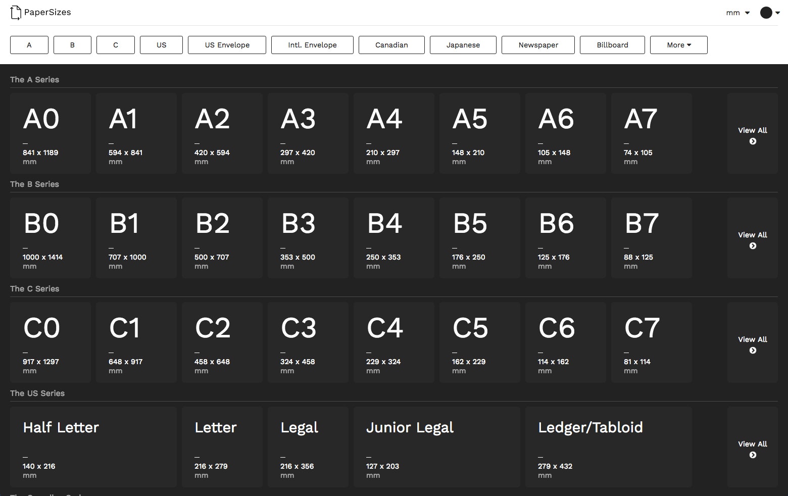 PaperSizes gallery image