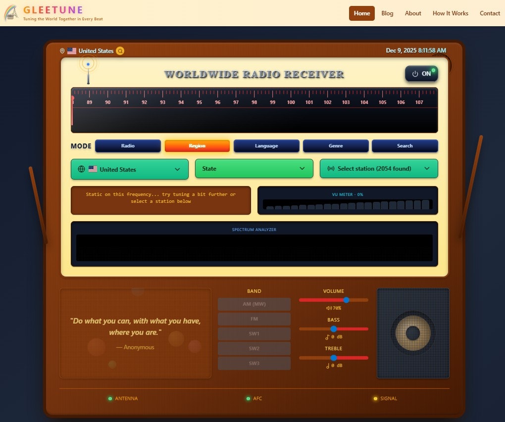 Gleetune - Screenshot 2 showing product features and functionality