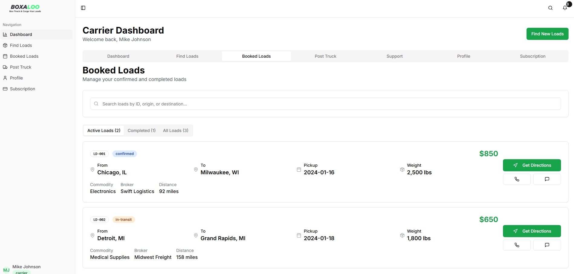 Load Board for Box Trucks & Cargo Vans gallery image