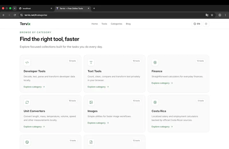 Tervix — Free Online Tools screenshot 1