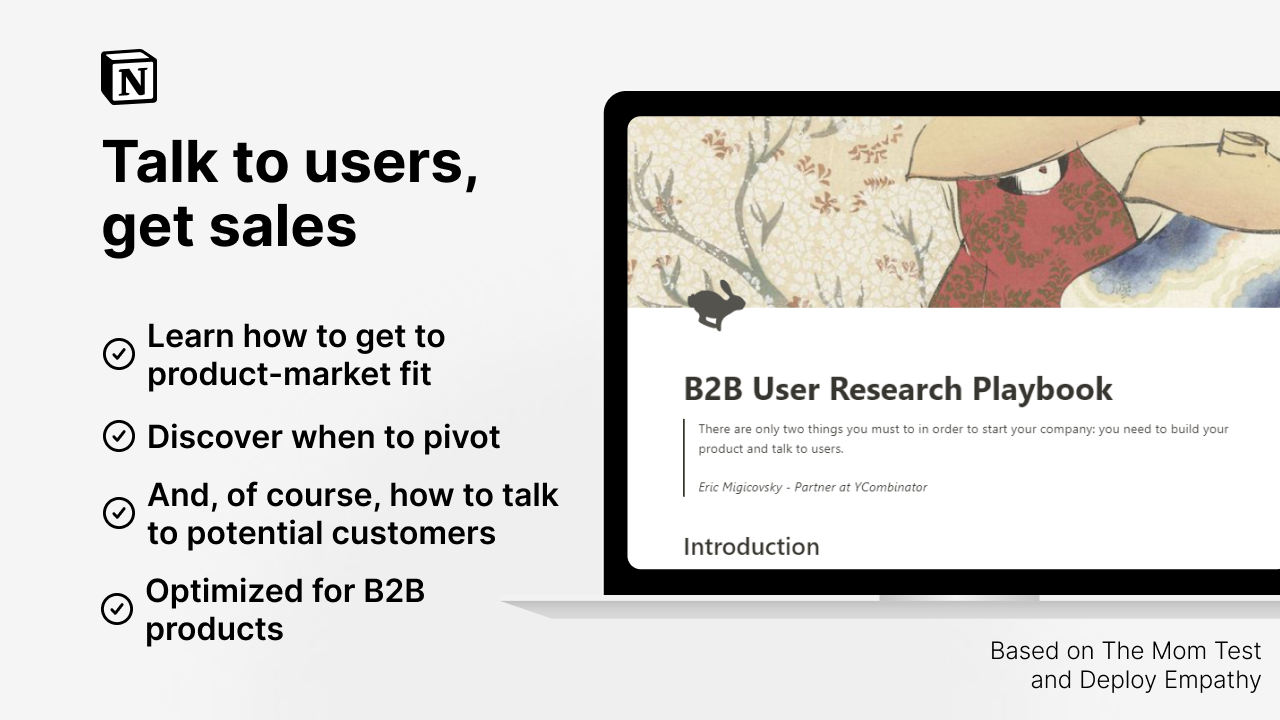 وسائط كتاب Playbook Research for the Ision - تحدث إلى المستخدمين ، احصل على المبيعات 1