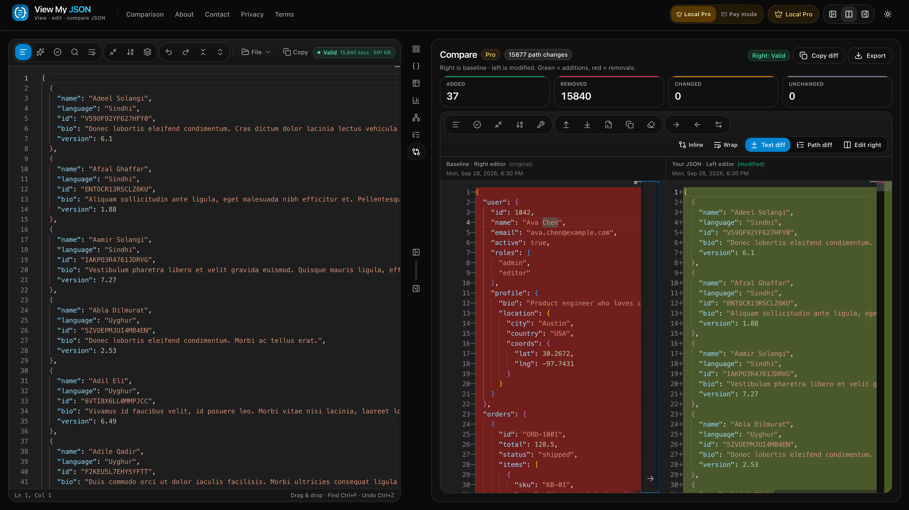 View My JSON gallery image