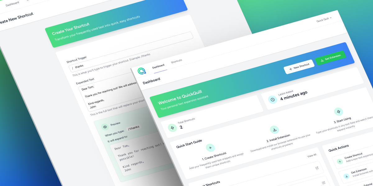 Quickquill - Textausdehnung Tool |Geben Sie weniger ein, schreiben Sie mehr Medien 2