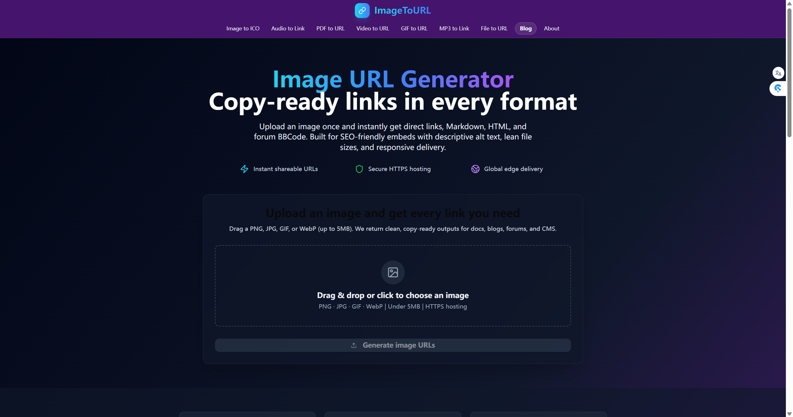 ImageToURL - Screenshot 4 showing product features and functionality