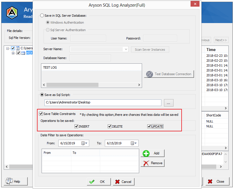 Herramienta de analizador de registros de SQL media 4