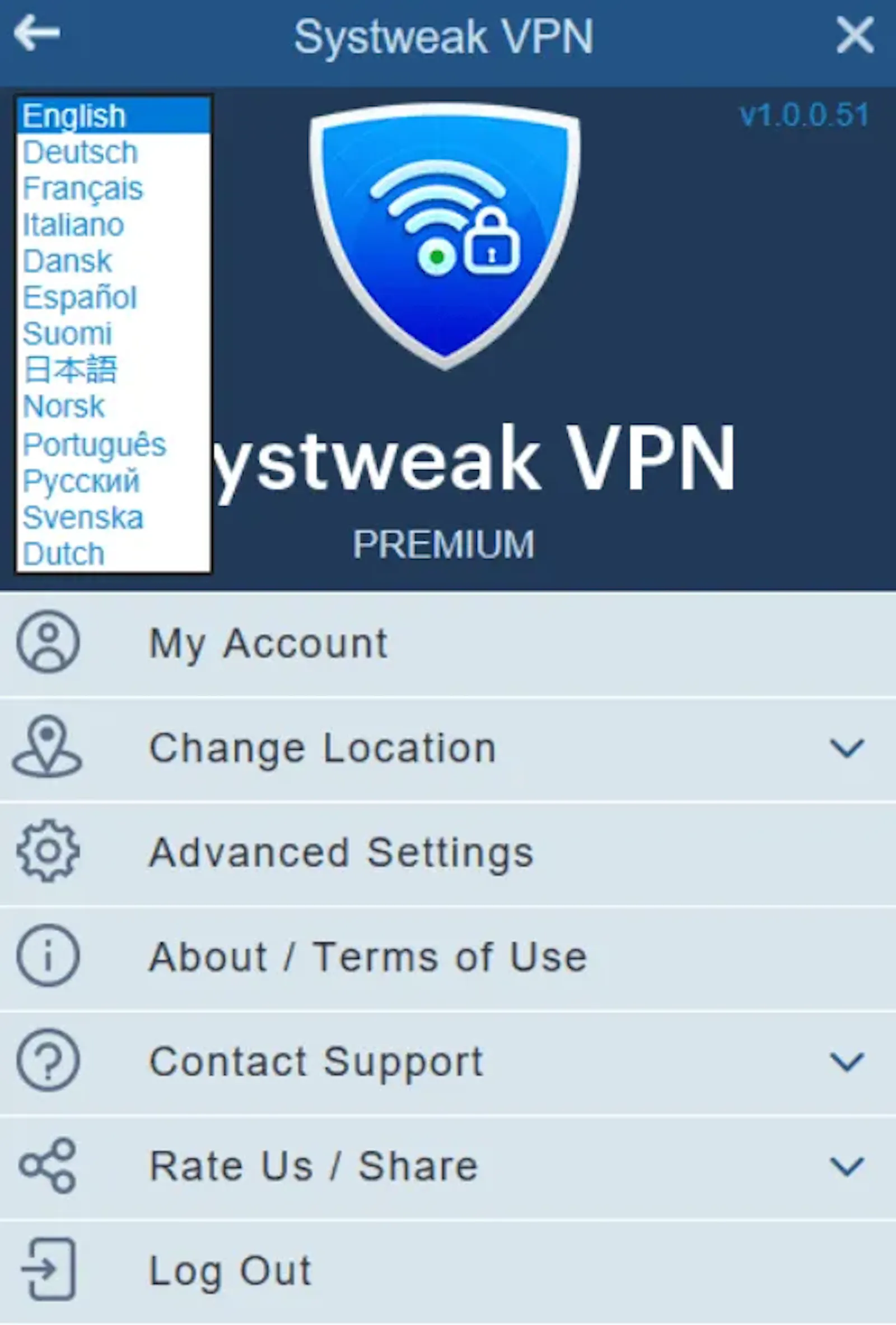 Systweak VPN screenshot 1
