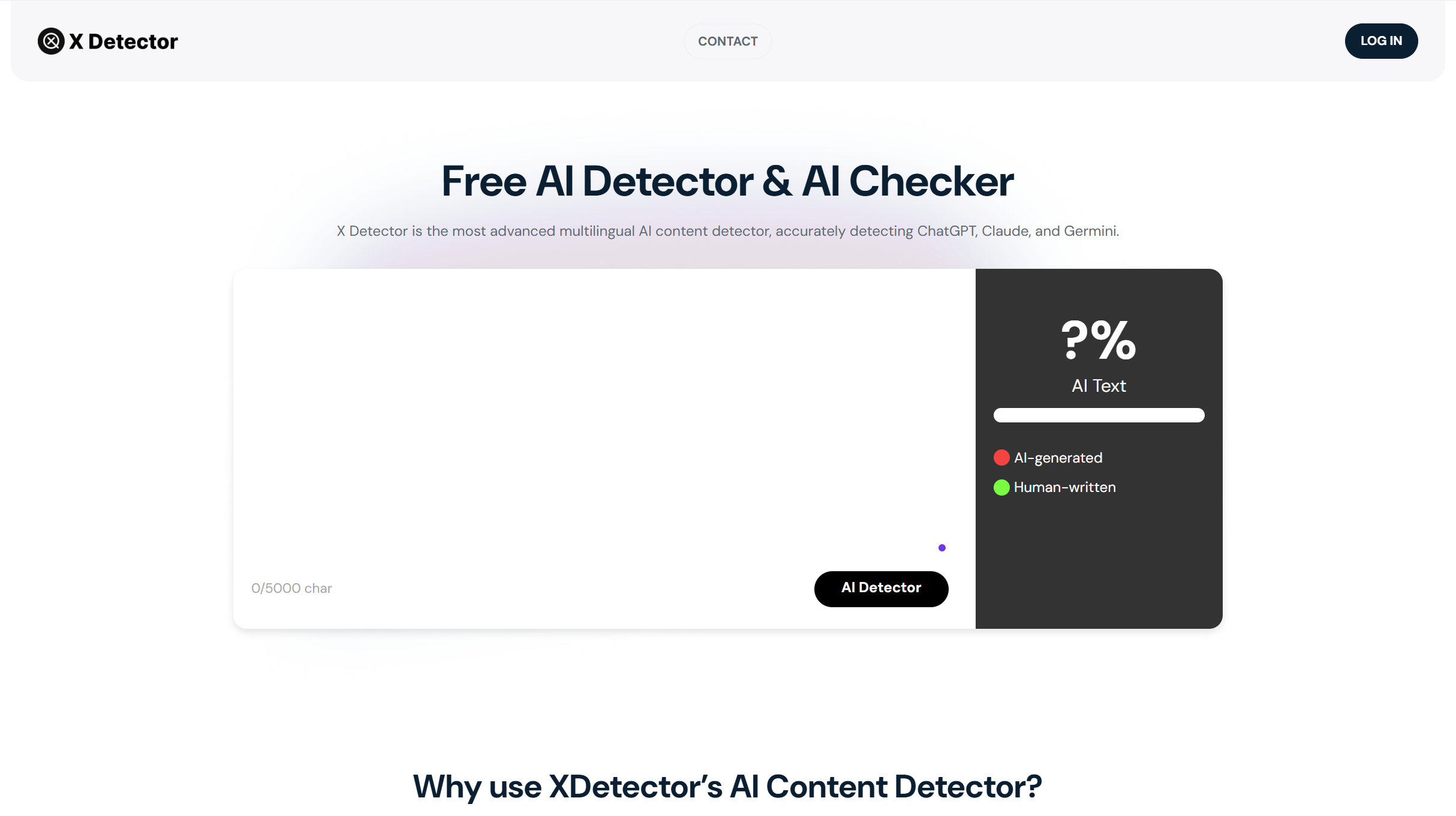 startuptile X Detector-AI detector & checker for ChatGPT Claude & Gemini