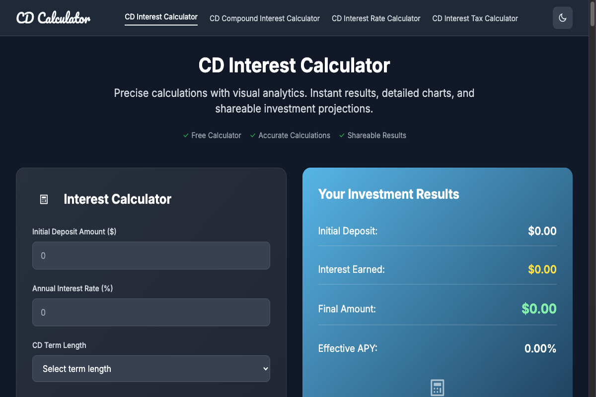 CD Interest Calculator gallery image