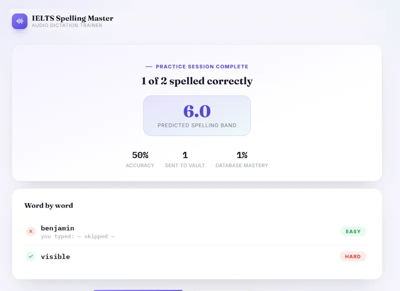 IELTS Spelling Master  screenshot 4