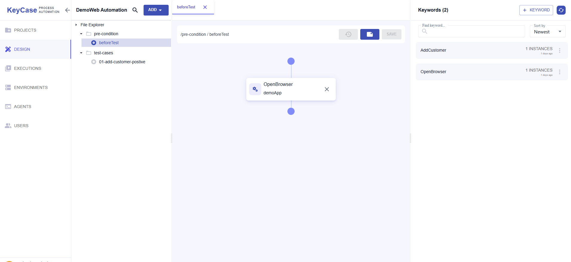 Mídia 2 de Keycase - Ferramenta de automação de controle de qualidade visual - Construir e executar a automação de testes modulares e baseados em palavras-chave
