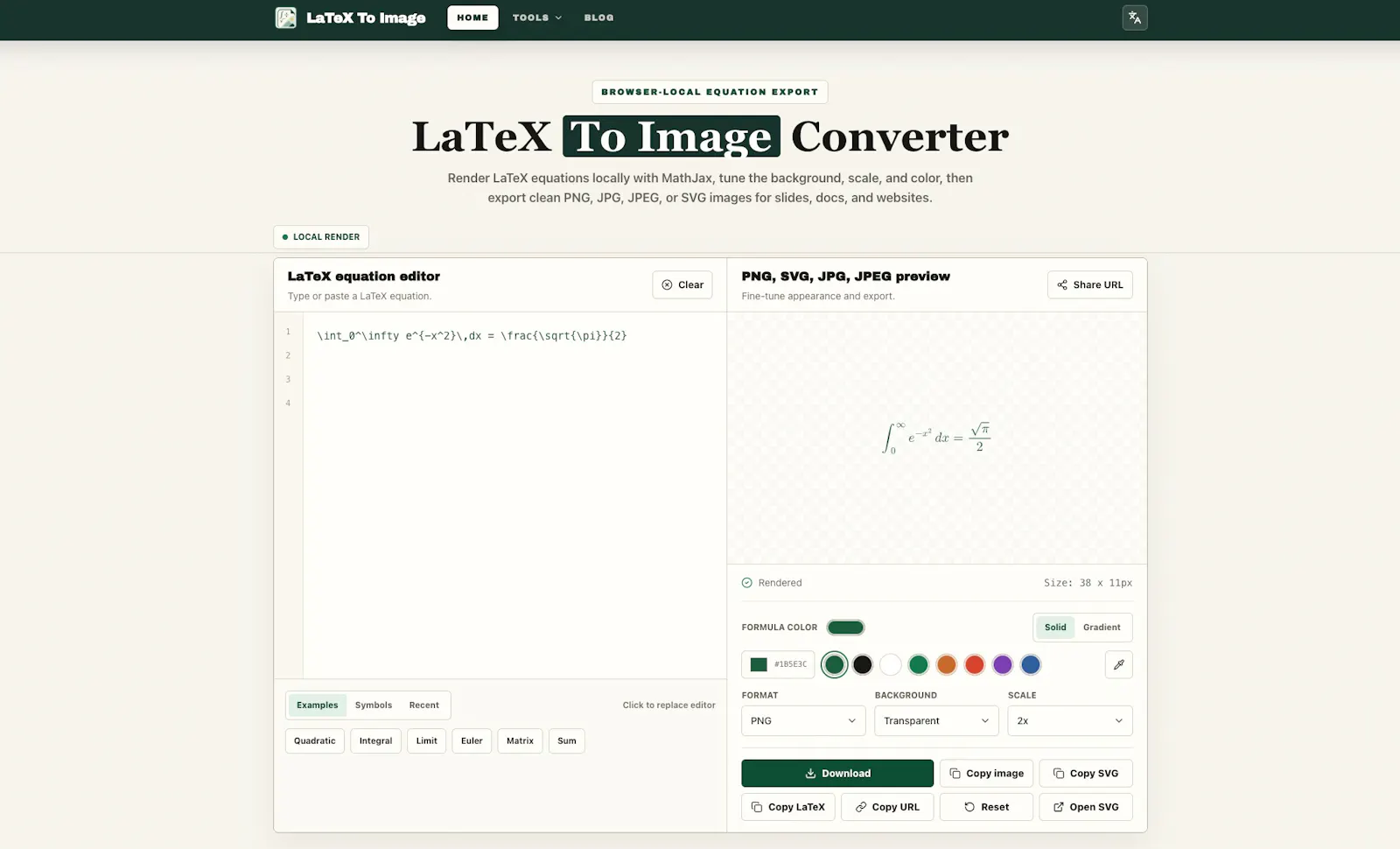 LaTeX To Image screenshot 1