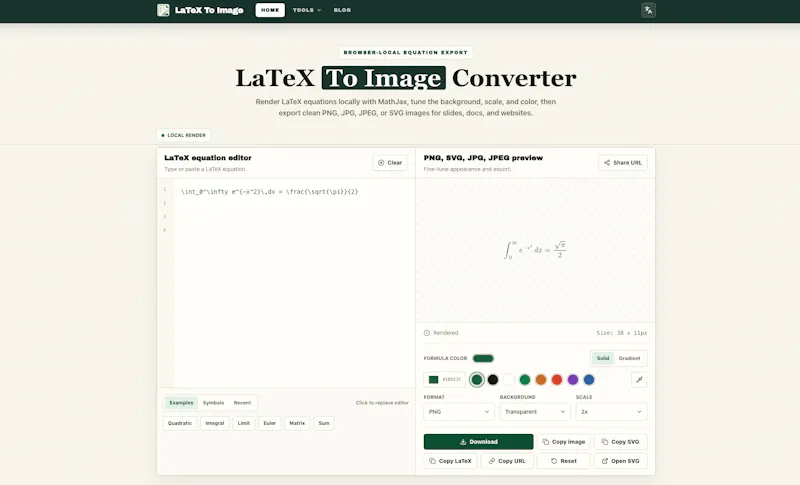 LaTeX To Image screenshot 1
