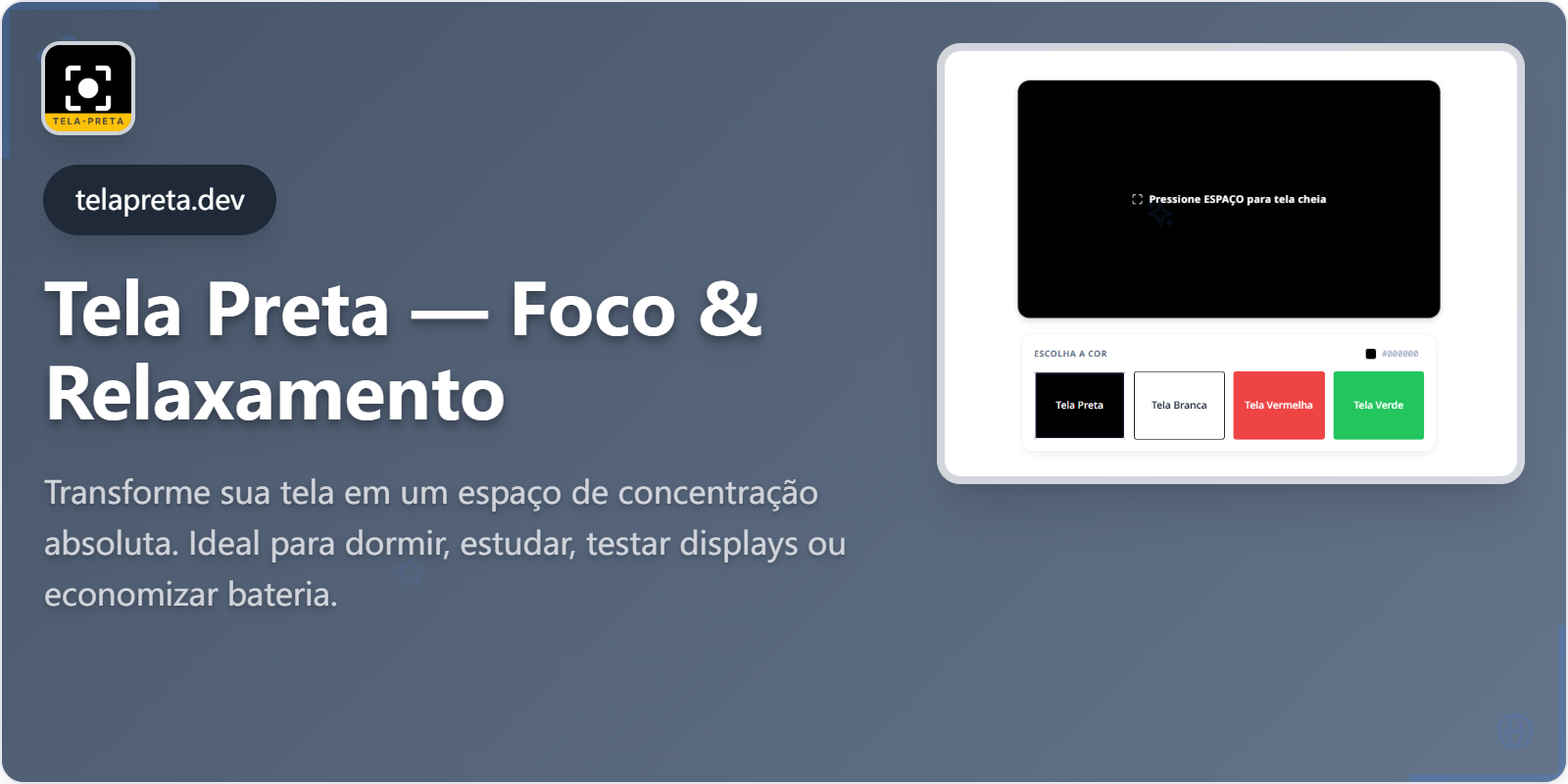 Tela Preta - Main product screenshot demonstrating key features and user interface