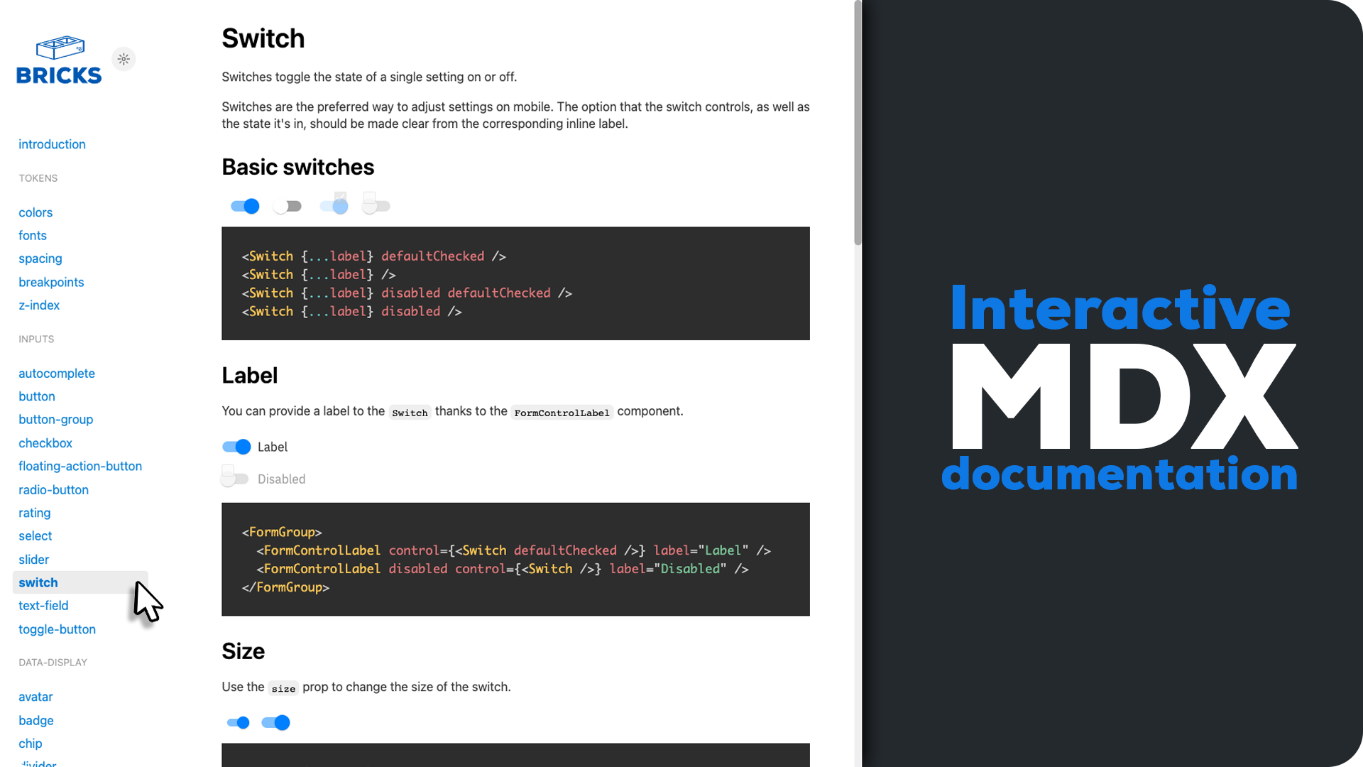 BRICKS Design System gallery image