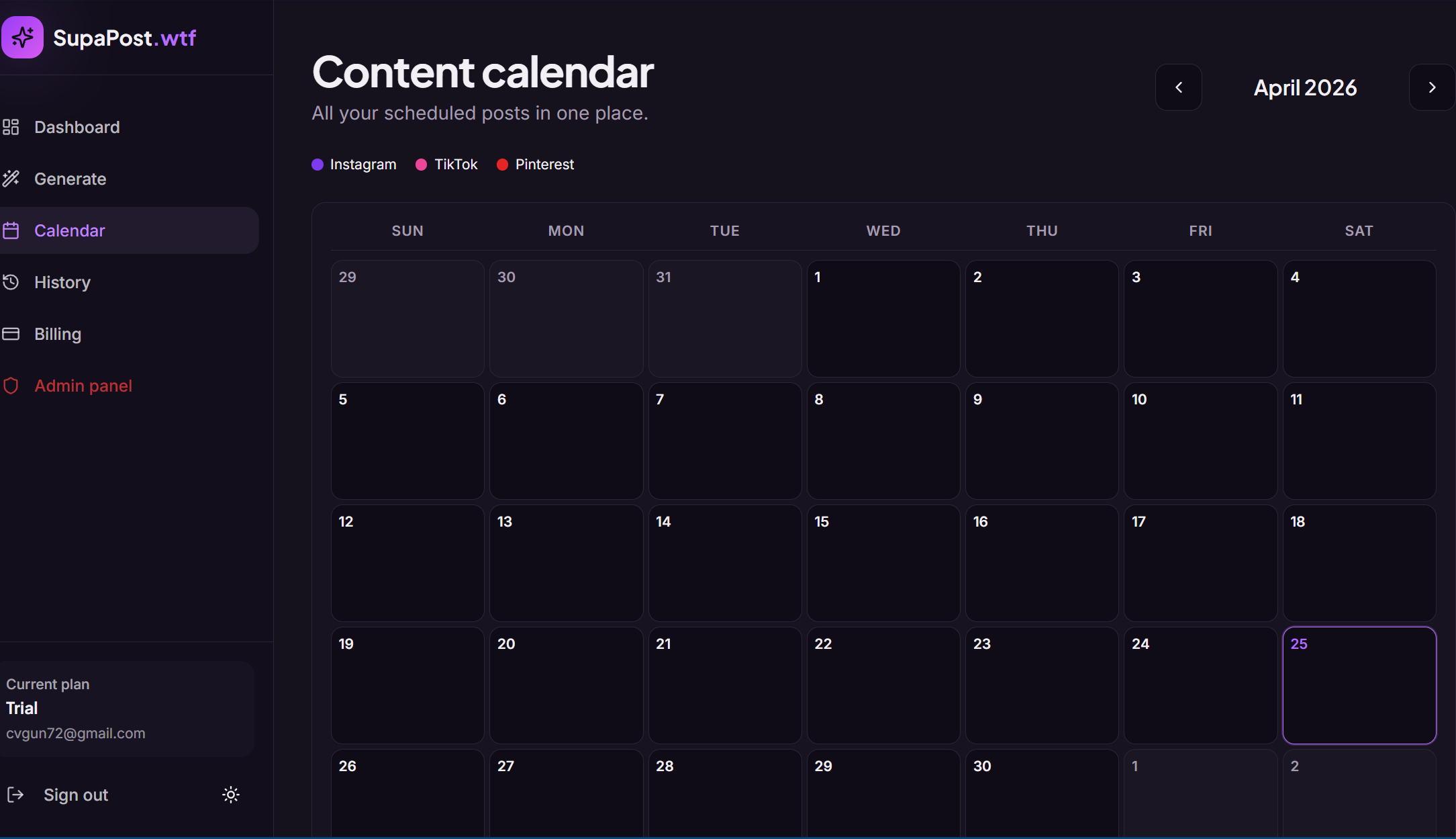 SocMed content generator in a minute gallery image