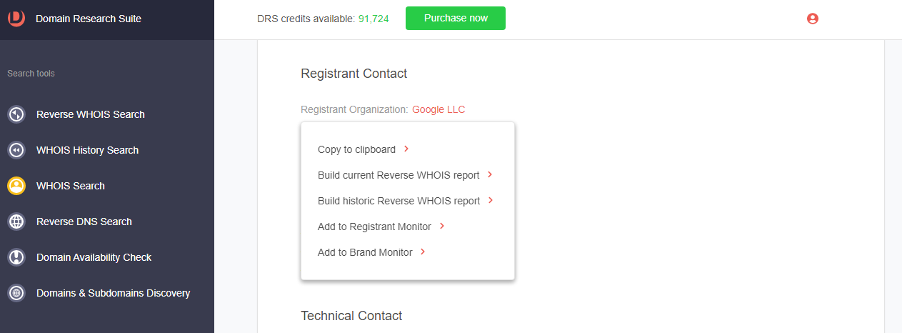 Domain Research Suite (DRS) media 2