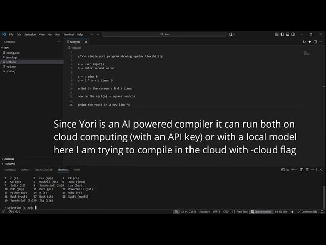 Yori: AI-Powered Polyglot Code Compiler  gallery image