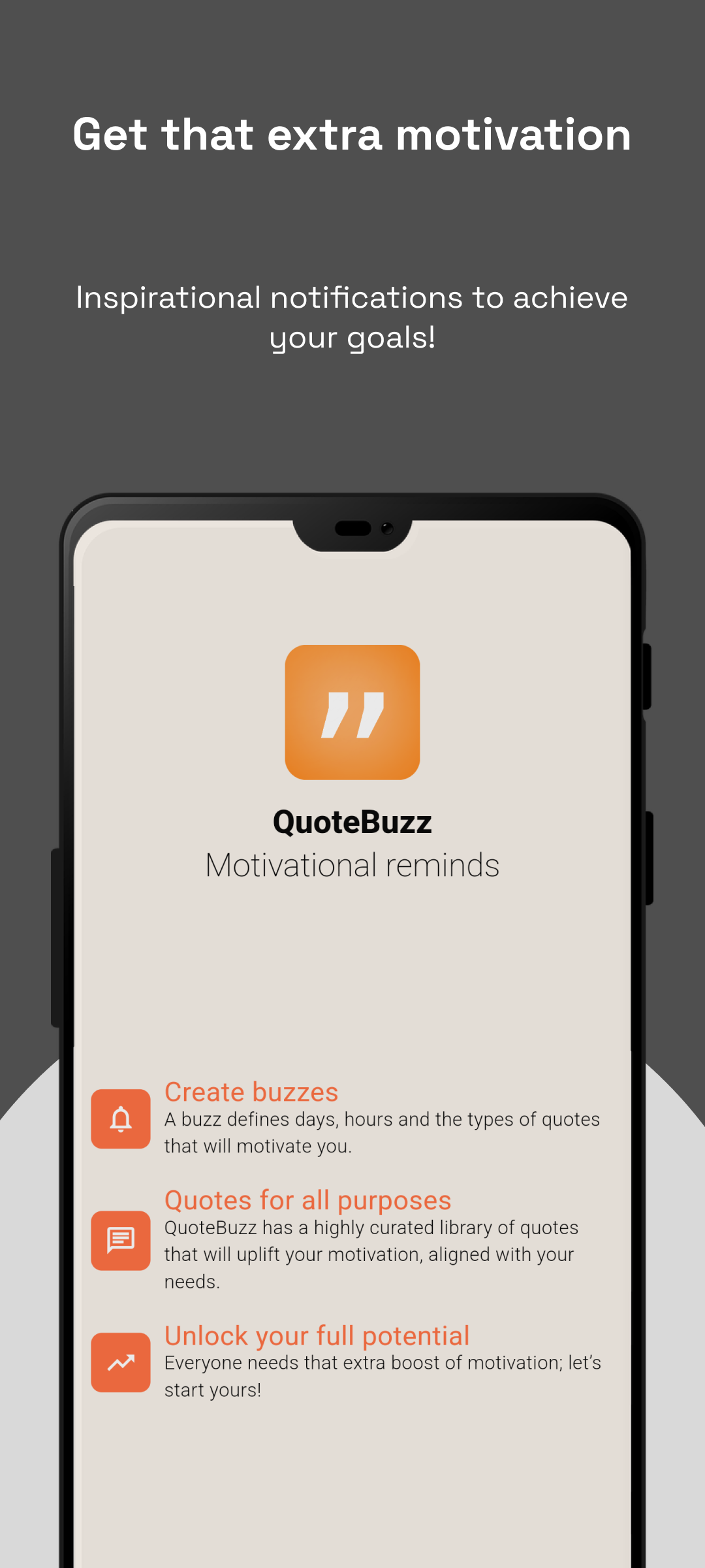 وسائط QUOTEBUZZ: الإلهام اليومي - جرعات يومية من الدافع من خلال إخطارات الاقتباس. 1