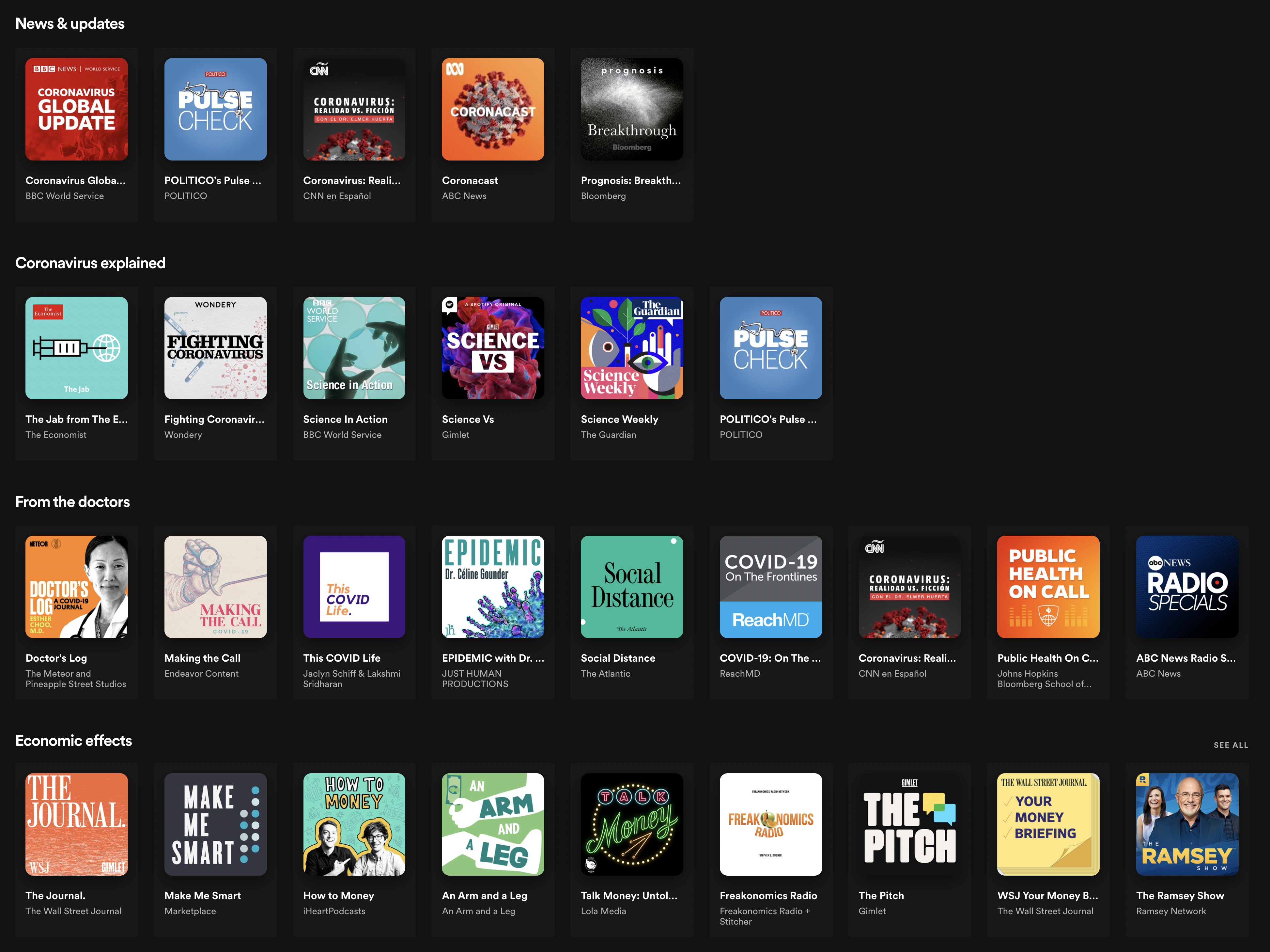 Spotify's COVID-19 Hub gallery image