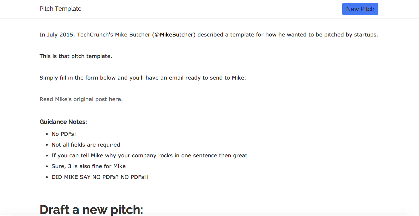 Pitch Template