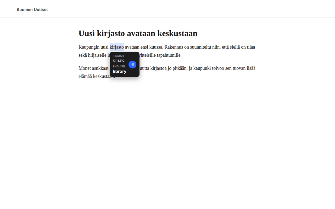 Sanoja — Read Words in Finnish screenshot