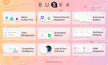 通过Buska从各种在线平台实时收到通知 - 提升您品牌的可见性