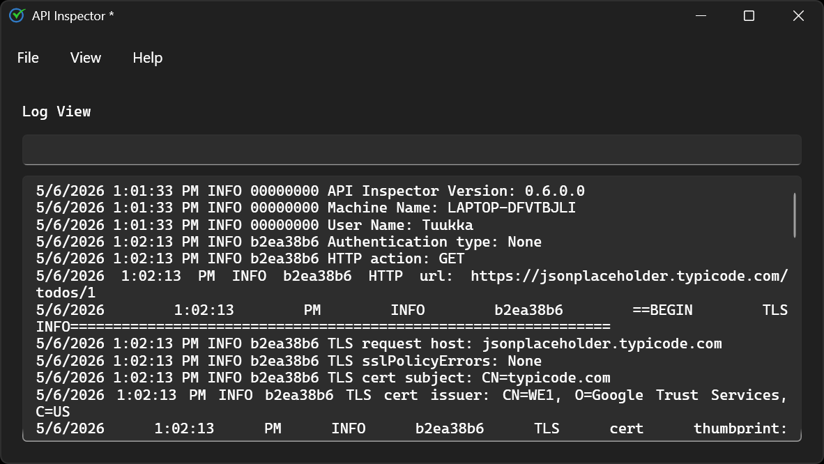API Inspector gallery image