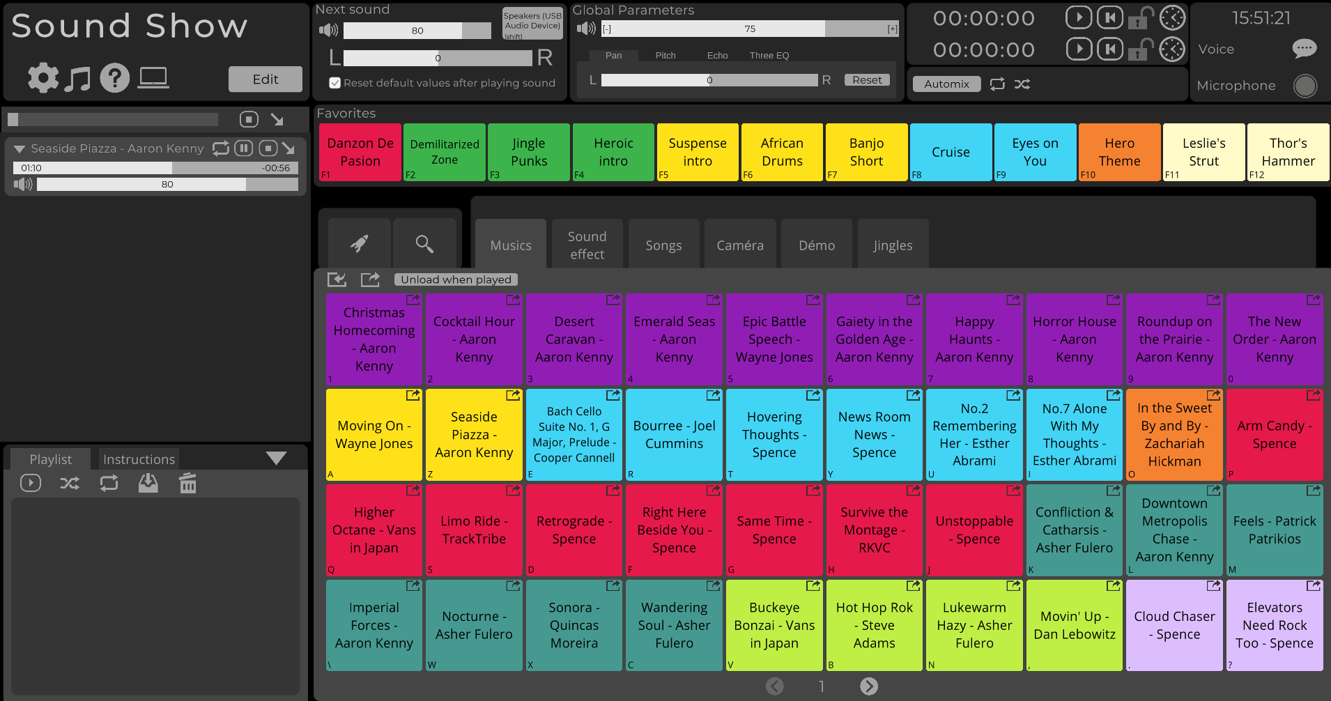 Soundshow - Soundboard -Software für Live -Auftritte Medien 2