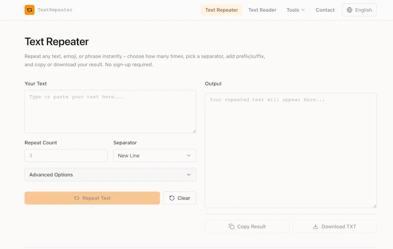 TextRepeat screenshot 1