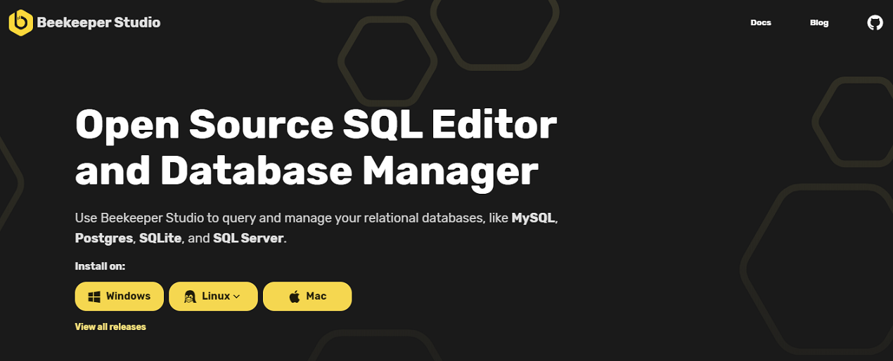 Beekeeper Studio - Open source SQL editor and Database manager