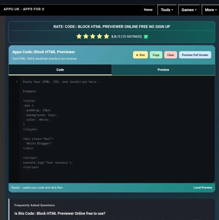 Code:: Block Previewer | appu.uk gallery image