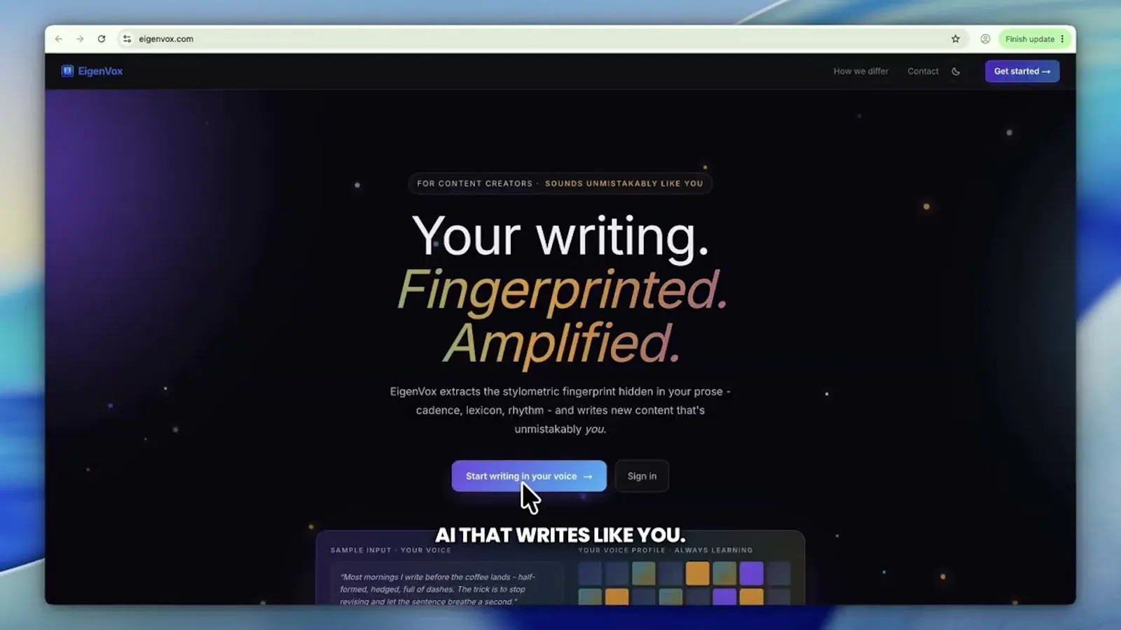EigenVox screenshot 1 (video preview)