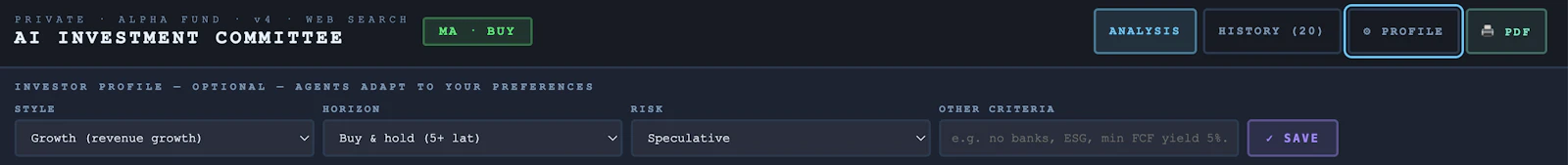 AI Investment Committee screenshot 6