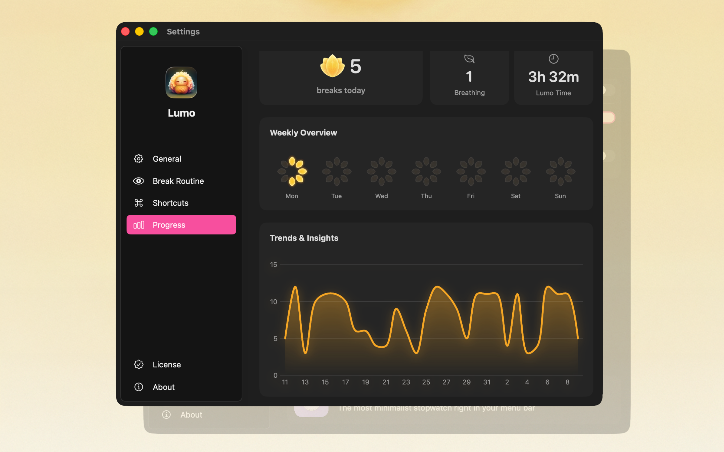 Lumo – Eye Break Reminders - Screenshot 4 showing product features and functionality