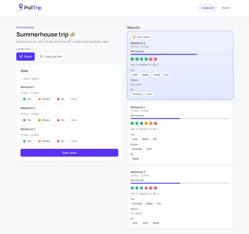 PollTrip screenshot 1